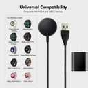 Watch Charger Compatible for Samsung Galaxy Watch 8/8 Classic,7/6/Ultra, 5/5 Pro/4/4/6 Classic/3/Active 2/Active 1, Magnetic Wall Fast Charging Adapter & Cable, Magnetic Wireless Charging Cable 3.3FT