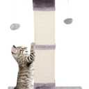 34" Tall Cat Scratching Post with Bed, Sisal Scratch Posts Trees with Plush Perch and Hanging Ball for Indoor Cats, Removable Cover, Large Scratch Post and Base, Rugged and Durable, Light Grey