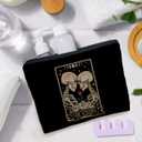 IWXYI Gothic Makeup Bags - Skeleton Skull Makeup Bag Zipper Pouch Travel Toiletry Gifts For Women (the lover)
