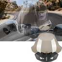 Adjustable 3 inches Windshield for Can-Am Ryker 600 900 Sport & Rally Edition 2019-2023 All Models, Front Vented Wind Deflector Windscreen(Replace # 219401023, 219400771) (Light Brown Plus Size)
