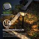 Solar Pathway Lights, Super Bright Solar Lights Outdoor Waterproof, 2 Pack Glass Solar Garden LED Lights, Landscape Lighting Decorative for Path, Yard, Patio, Walkway, Driveway, Slate Black