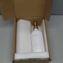 Prus Waso Gold Soap Dispenser Set, Glass Soap Dispenser with Stainless Steel Pump, Perfect for Modern Kitchen Counter Decor (Gold)