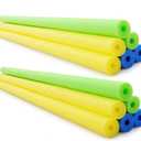 Hollowfly 12 Pcs Pool Noodles Bulk Foam Swimming Noodles Small Hollow Bright Foam Tube Pool Sticks for Craft Projects Adults Swimming Floating (40 x 1.6 Inches,Yellow&Green&Blue)
