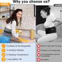 Cordless Heating Pad for Back Pain Relief, Lumbar Massaager with Heat, Rechargeable Heating Massage,Heated Back Belt Abdomen Warmer Lumbar Support (Black)