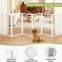 Extra-Wide Clear Dog Gate,(31.5" H*72" W),Transparent Pet Fence with Solid Hardwood and Plastic Board, Stylish & Durable Clear Acrylic Pet Gate for Doorways, Stairs and Hallways(4-Panel)