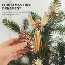 8 Pcs Christmas Pinecone Ornaments, Plastic Hanging Pine Cone Decoration for Tree, Shatterproof Pinecone Balls for DIY Crafts Home Xmas Decor, Matte and Glitter Festive Holiday Pendant
