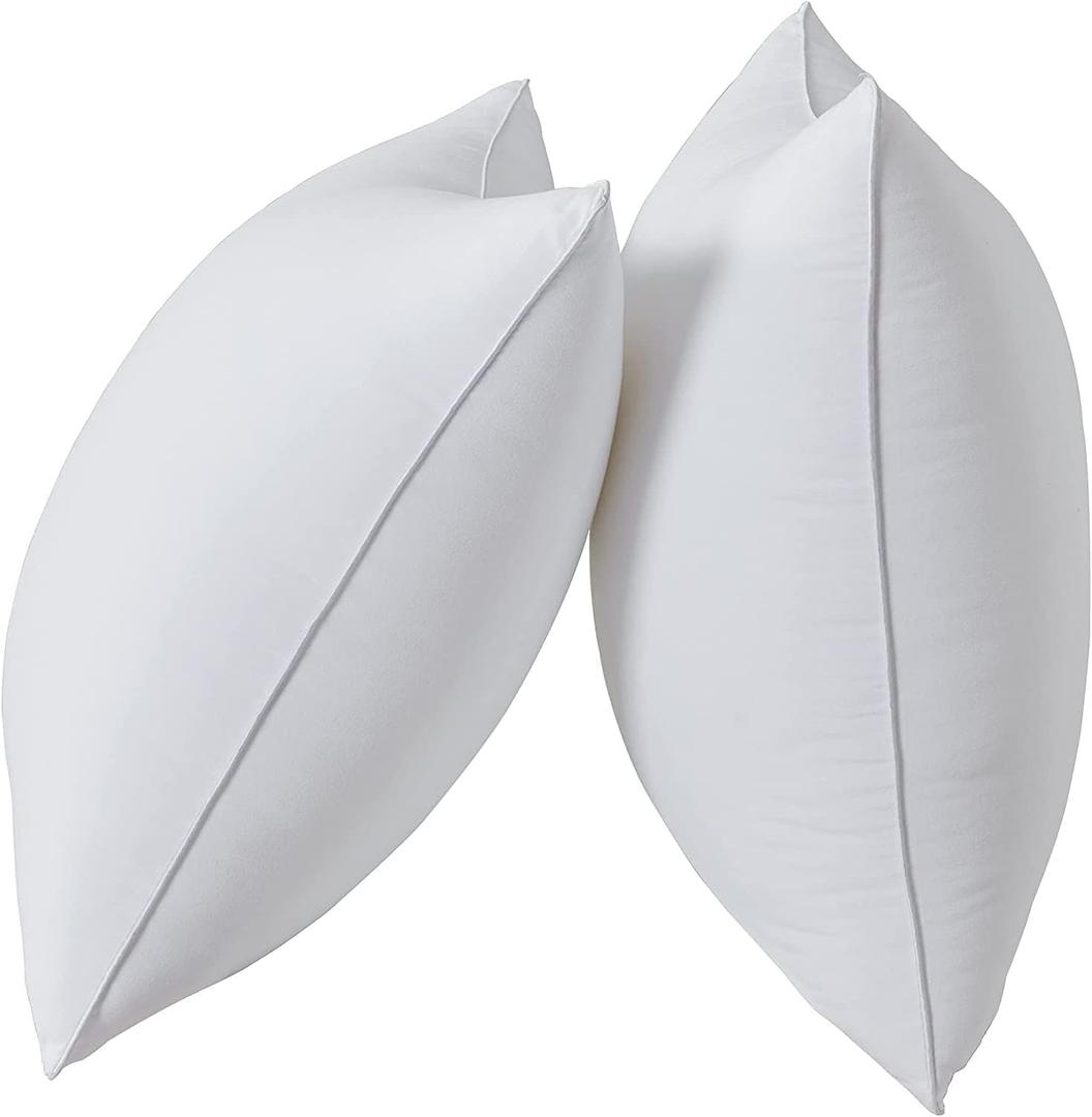 Qeils 24 x 24 Soft Polyester Cover Pillow Inserts Set of 2 - White Rectangle Square Decorative Pillow Inserts for Couch & Sofa