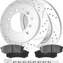 Rear Brake kit, Drilled & Slotted Brake Rotors and Disc Brake Pads fit for 2010-2021 Toyota 4Runner All Models 2010-2014 Toyota FJ Cruiser All Models 2010-2021 Lexus GX460