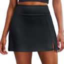 RUNNING GIRL Women's Tennis Skirts with Pockets High Waisted Tummy Control Casual Athletic Workout Golf Skorts (Black, S)