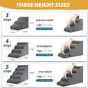 Aodisman Dog Steps for Bed, 4-Step Dog Stairs Ramp for Small Dogs and Cats, Indoor Non-Slip Pet Stairs Suitable for Older, Short-Legged, and Puppy Dogs to Climb onto High Beds and Couch, 17.4" H,Grey