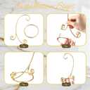 2 Pcs Ornament Display Stand - Small Twisted Ornament Hanger Stand Holder Hanging Terrarium Holder Plants Witch Ball Wedding Party Ornaments Perfect for Home and Office Decor Gold 7.5" H, 2 pack