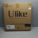 ULIKE Round Wood Mirror 24 Inch Circle Wall Mirror, Asymmetrical Bathroom Vanity Mirror with Wood Frame, Decorative Wall Mounted Mirror for Bedroom, Living Room, Entryway, Rustic Brown