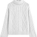 PRETTYGARDEN Fall Sweaters for Women 2025 Oversized Chunky Cable Knit Turtleneck Long Sleeve Winter Pullover Sweater Tops
