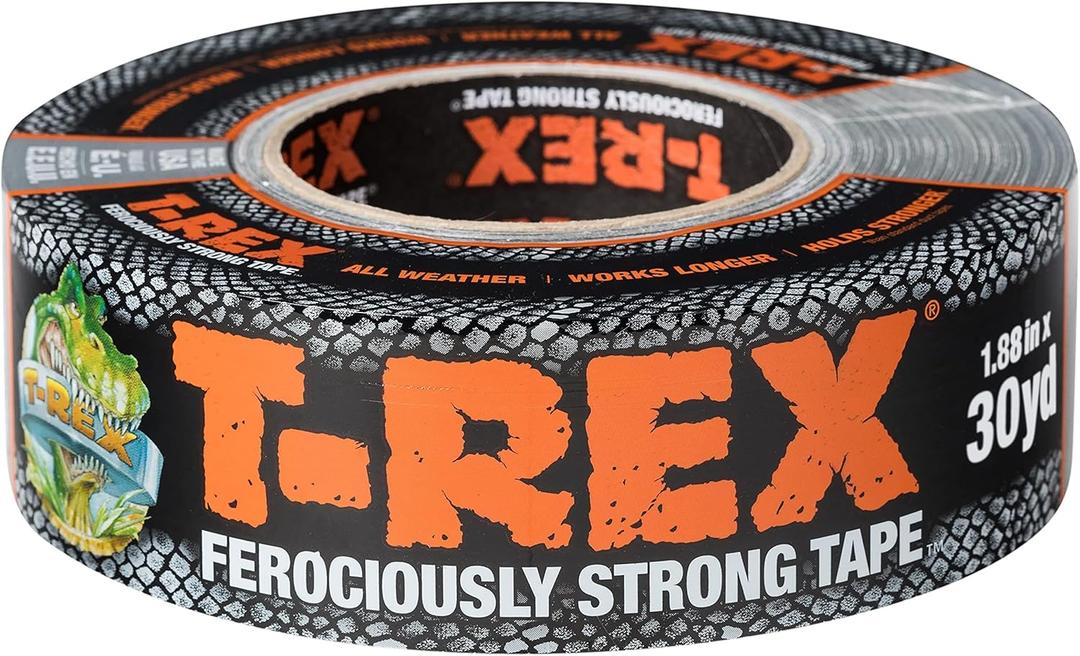 T-REX Tape Heavy Duty Duct Tape with UV Resistant & Waterproof Backing for Ferociously Strong Repairs, 1.88" x 30 yd, Gunmetal Gray, 1 Roll