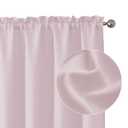 Chyhomenyc Bennet Blush Pink Curtains 45 Inch Length 2 Panels, Faux Linen Textured Semi Sheer Light Filtering Soft Airy Rod Pocket Window Treatment Drapes for Living Room Bedroom, Each 30" Wx45 L