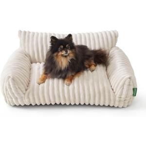 Cute Couch Bed for Pets, Supportive Cat Sofa for Indoor Cats, Small Dog Sofa Bed for Small Dogs, Cream, 24 inches (24.0"L x 18.0"W x 10.0"Th)