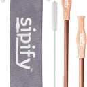 Flow-Limiting Dysphagia Straw for Safe Drinking | Aerating Straw for Elderly & Dysphagia Patients | Reusable Stainless Steel Straw with Soft Silicone Tip | Dishwasher Safe | 2 Pack
