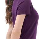 Merino Protect 100% Merino Wool V Neck T-Shirt for Women Short Sleeve Base Layers Odor Resistance Tops for Outdoor Hiking (Purple, S)