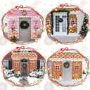 Large Christmas Gingerbread Door Stickers Peppermint Gingerbread Candy Door Decal for Party Decoration Xmas Theme Supplies Window Floor Clings Wall Decals