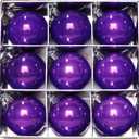 YYCRAFT Shiny Pearly Christmas Ball Ornaments 6CM Faux Glass Ball for Christmas Decoration Box Set (9 Pack,Shiny Purple)