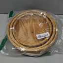 Honey Brown Natural Rattan Bread Basket Set of 3 - Handwoven Round Wicker Serving Bowls for Fruit, Snacks, Kitchen Counter Organizing | Stackable Farmhouse Decor