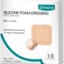 Dimora Silicone Foam Dressing with Border Adhesive 4"x4" Wound Dressing First Aid Bandage for Wound Care 10 Pack