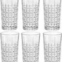 Bormioli Rocco Bartender Este 16.5 oz. Cooler Drinking Glasses for Cold Drinks, Juices, and Cocktails, Clear, Set of 6