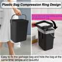 Compost Bin Kitchen, Includes 100 Trash Bags, Hanging Trash Can with Lid, Features Pet-Proof, Odor-Proof, and Quiet Opening/Closing. Suitable for Bathrooms/Bedrooms/Offices (Black, 0.8Gal/3L)