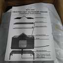 Heated Outdoor Cat House Weatherproof with Heating Pad, Insulated Feral Cat Houses for Outdoor Cats, Safe Escape Door, Heated Cats House for Outside, Outside Stray Cats Shelter with Elevated Base(L)