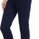 ZTN Women's Stretchy Straight Leg 26.8" Dress Yoga Pants with Pockets for Work Casual Navy, Size S