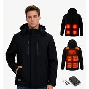 Heated Jacket for Men, Winter Outdoor Soft Shell Mens Heating Coat with Rechargeable Pack S