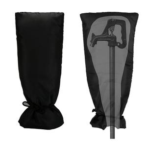 Outdoor Faucet Covers for Winter Freeze Protection,25.2"X14" Hose Bib Covers for Winter,Reusable Thicker Waterproof Insulated Spigot Cover Black