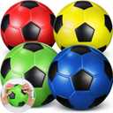Junkin 4 Pcs Christmas Foam Soccer Balls for Kids 6'' Mini Soft Foam Soccer Ball Indoor Outdoor Recess Equipment Sport for Toddlers Beginner Practice Training Backyard