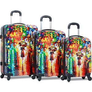 Dejuno 3-Piece Lightweight Hardside Spinner Upright Luggage Set, Multicolor, One Size