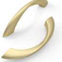 FILTA 10 Pack 3.75 Inch(96mm) Hole Centers Brushed Gold Cabinet Pulls,Arch Twisted Kitchen Cabinet Handles Zinc Alloy Cabinet Hardware for Cabinets Cupboard Handles Drawer Pulls