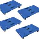 4 Pack Furniture Dolly 4 Wheels Upgraded Dollies Connectable with 4 Wheels Small Flat Dolly Cart with 500 LBS Capacity for Heavy Appliance, Blue