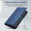 Jasonyu Flip Wallet Case for Samsung Galaxy S24 FE,Leather Magnetic Folio Cover with Card Holder,Kickstand - TPU Shockproof Durable Protective Phone Case,Blue