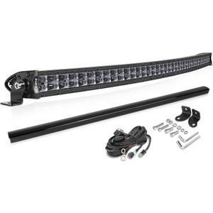 40 Inch Curved LED Light Bar, Niking Auto Super Slim 360W Off Road Dual Row LED Driving Light Spot Flood Combo Work Light Roof Bumper Bar for Trucks UTV ATV SUV RZR Wrangler JK JL Boat