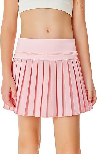Tennis Skirts for Women Pleated Golf Skorts with Pockets Shorts High Waisted Athletic Skirt for Workout Pickleball, Size  11-12Y