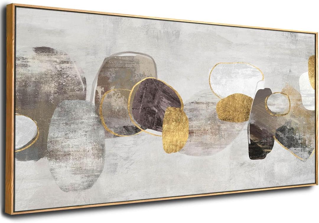 SDYA Gray Abstract Wall Art Decor 30x60 Inch Large Gold Wall Art Modern Artwork for Living Room Bedroom Office Wall Accents, 29"x58"