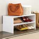 Whitmor Stackable 31" Extra Wide 2-Shelf Storage Organizer, White2 Pack