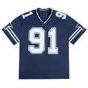 Men Jersey Shirts Y2k Graphic Number Oversized Tees V Neck Baggy Streetwear T Shirt Summer Tops Blue Size M