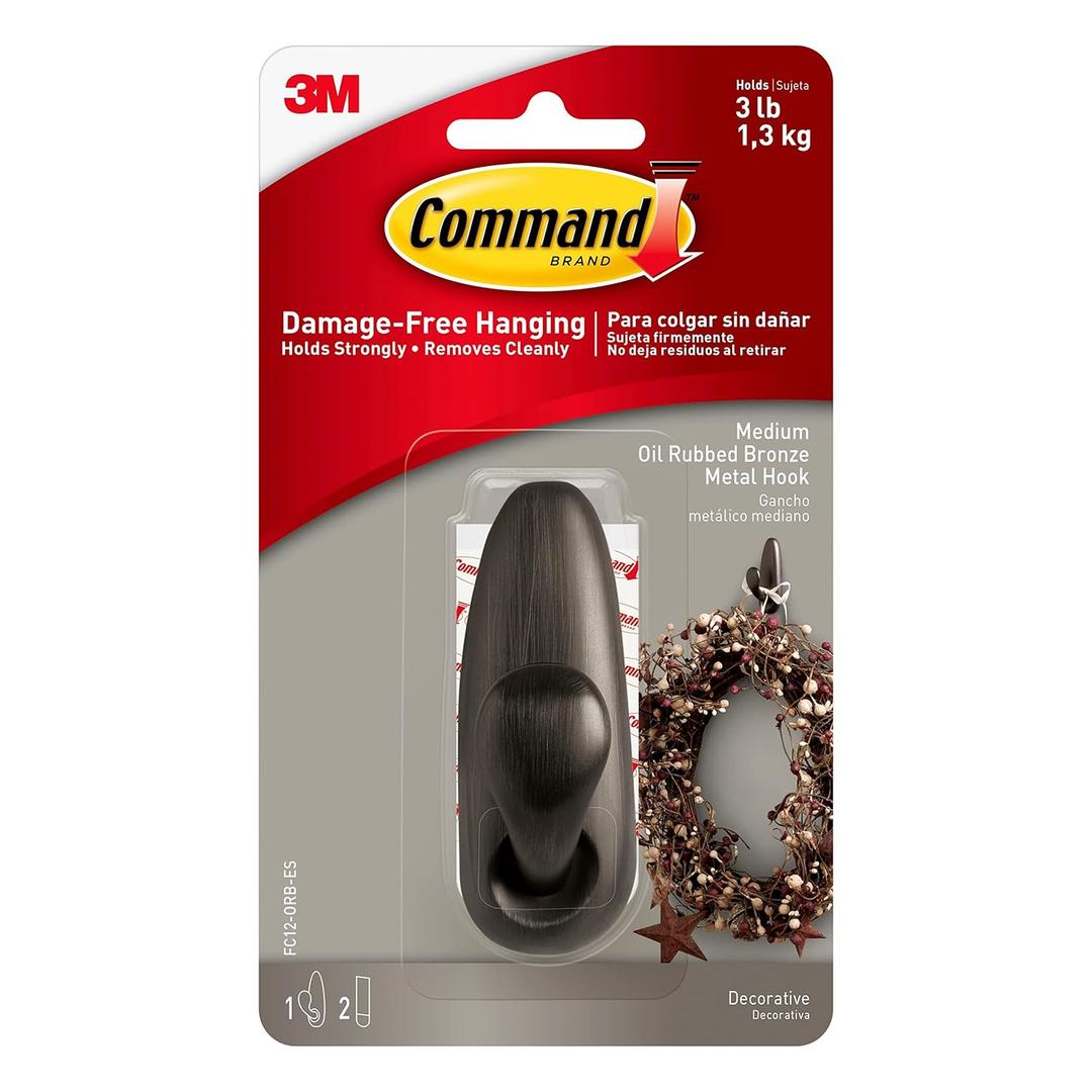 Command Medium Forever Classic Hook [Removable]: 1-pack (Bronze)