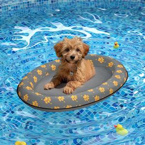 Pet Soft Dog Float Raft - Inflatable Dog Swimming Float for Summer (Small, Grey)