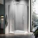ELEGANT Neo-Angle Frameless Shower Door 36.5 in. W x 72 in. H, Corner Shower Enclosure with 1/4" Clear Glass, Pivot Shower Doors in Chrome Finish, Shower Base Not Included