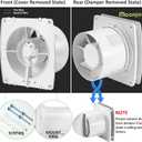 4" Exhaust Fan, 50CFM Quiet Small Window Wall Mount Vent Extractor Fan for Kitchen Bathroom Workshop Garage (US Cord)