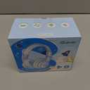 iClever BTH12 Kids Bluetooth Headphones,Colorful LED Lights Kids Headphones Wireless,74/85dBA Safe Volume,85H Playtime,Fast Charging,Bluetooth 5.2,Over Ear,Builtin Mic for iPad/Tablet/Airplane,Blue