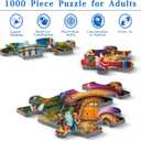 Rocorose Jigsaw Puzzle for Adults, 1000 Pieces Fairyland Mushroom House Puzzle Colorful Fairy Cottage Puzzle Challenging Family Perfect for Game Nights Party Butterfly Flower Decoration