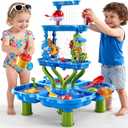 4-Tier Water Table for Kids 3-5, Summer Outdoor Beach Sensory Activity Playset Kids Sand and Water Table Toys, Birthday Gifts for Boys and Girls 3 4 5 6 7 8