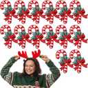 Hoolerry 14 Pcs Candy Cane Iron on Patches Christmas Candy Cane Embroidery Iron on Patches Bulk Sewn Appliques for Crafts DIY Clothing Jeans Hats Shirts Sweaters Decor(Classic Style)